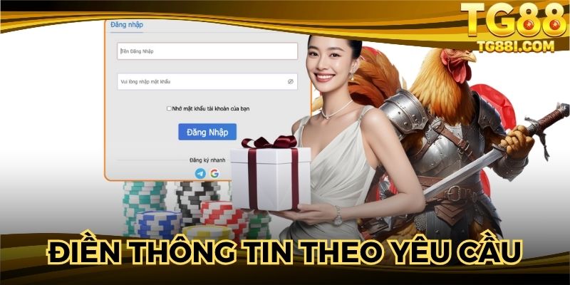 Điền các thông tin yêu cầu trên form