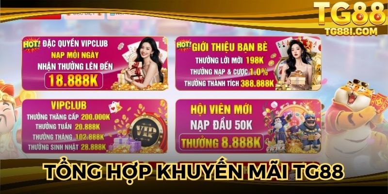 Tổng hợp chương trình khuyến mãi TG88 đặc sắc nhất